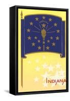 Flag of Indiana-null-Framed Stretched Canvas