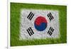 Flag of Korea on Grass-raphtong-Framed Art Print