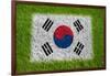 Flag of Korea on Grass-raphtong-Framed Art Print