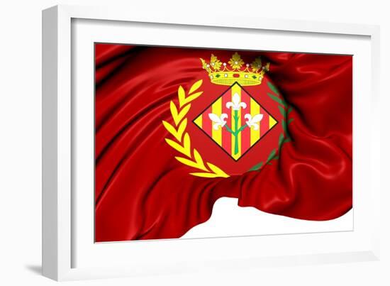 Flag of Lleida City, Spain.-Yuinai-Framed Art Print