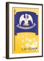 Flag of Louisiana-null-Framed Art Print