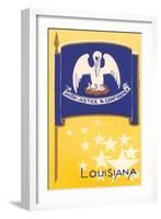 Flag of Louisiana-null-Framed Art Print