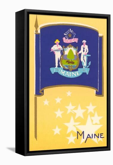 Flag of Maine-null-Framed Stretched Canvas