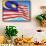 Flag Of Malaysia-bioraven-Framed Stretched Canvas displayed on a wall