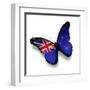 Flag Of New Zealand Butterfly, Isolated On White-suns_luck-Framed Art Print