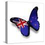 Flag Of New Zealand Butterfly, Isolated On White-suns_luck-Stretched Canvas