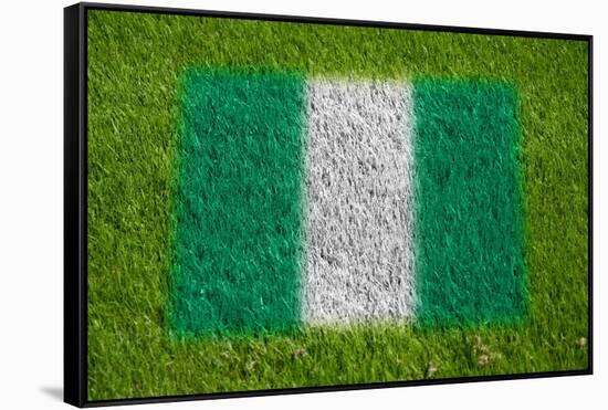 Flag of Nigeria on Grass-raphtong-Framed Stretched Canvas