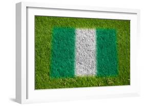 Flag of Nigeria on Grass-raphtong-Framed Premium Giclee Print