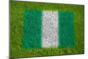 Flag of Nigeria on Grass-raphtong-Mounted Premium Giclee Print