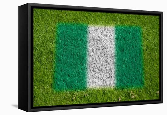 Flag of Nigeria on Grass-raphtong-Framed Stretched Canvas