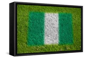 Flag of Nigeria on Grass-raphtong-Framed Stretched Canvas