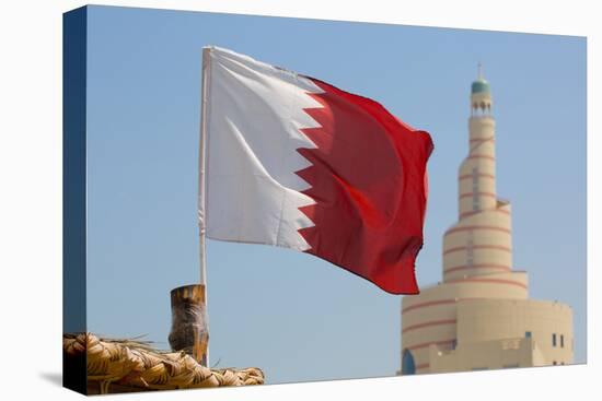 Flag of Qatar and Islamic Cultural Centre, Doha, Qatar, Middle East-Frank Fell-Stretched Canvas