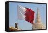 Flag of Qatar and Islamic Cultural Centre, Doha, Qatar, Middle East-Frank Fell-Framed Stretched Canvas