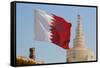 Flag of Qatar and Islamic Cultural Centre, Doha, Qatar, Middle East-Frank Fell-Framed Stretched Canvas