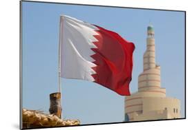 Flag of Qatar and Islamic Cultural Centre, Doha, Qatar, Middle East-Frank Fell-Mounted Photographic Print