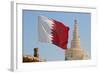 Flag of Qatar and Islamic Cultural Centre, Doha, Qatar, Middle East-Frank Fell-Framed Photographic Print