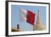 Flag of Qatar and Islamic Cultural Centre, Doha, Qatar, Middle East-Frank Fell-Framed Photographic Print