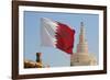 Flag of Qatar and Islamic Cultural Centre, Doha, Qatar, Middle East-Frank Fell-Framed Photographic Print