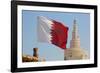 Flag of Qatar and Islamic Cultural Centre, Doha, Qatar, Middle East-Frank Fell-Framed Photographic Print