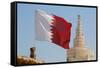 Flag of Qatar and Islamic Cultural Centre, Doha, Qatar, Middle East-Frank Fell-Framed Stretched Canvas