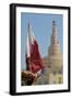 Flag of Qatar and Islamic Cultural Centre, Doha, Qatar, Middle East-Frank Fell-Framed Photographic Print