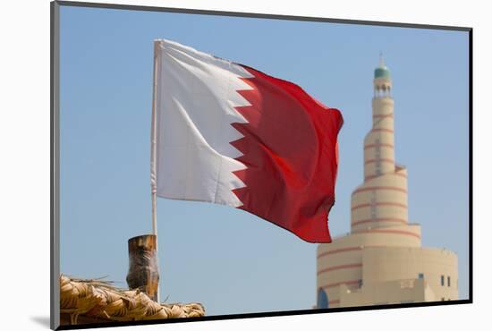 Flag of Qatar and Islamic Cultural Centre, Doha, Qatar, Middle East-Frank Fell-Mounted Photographic Print