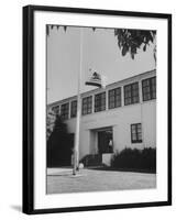 Flag of Republic of California Flying at Half Mast Following Plane Crash-Ralph Crane-Framed Photographic Print