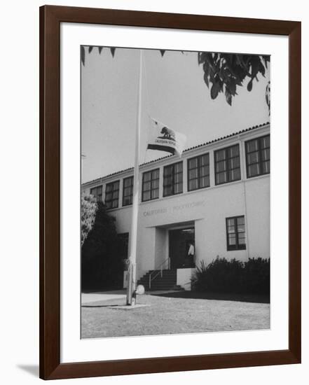 Flag of Republic of California Flying at Half Mast Following Plane Crash-Ralph Crane-Framed Photographic Print