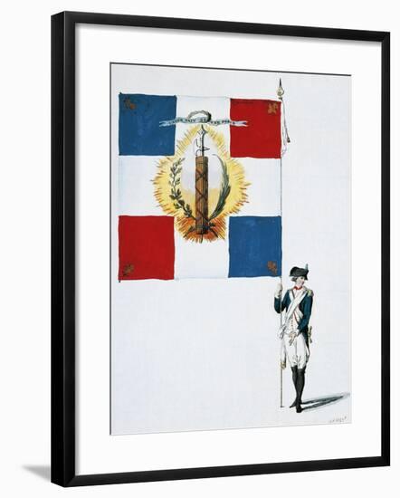 Flag of Saint Severin District in Paris Used During French Revolution, France-null-Framed Giclee Print