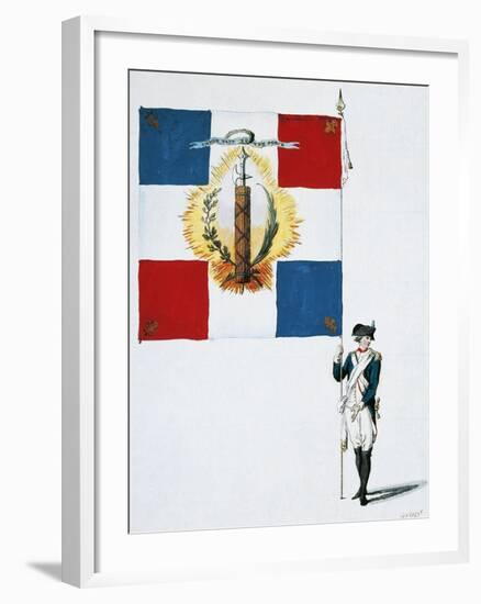 Flag of Saint Severin District in Paris Used During French Revolution, France-null-Framed Giclee Print