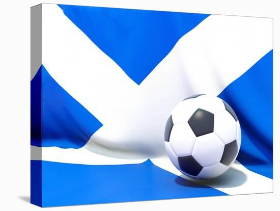 Flag of Scotland with Football in Front of It-Mikhail Mishchenko-Stretched Canvas