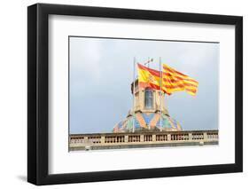 Flag of Spain and Catalonia, Barcelona, Spain-jiawangkun-Framed Photographic Print