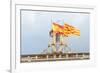 Flag of Spain and Catalonia, Barcelona, Spain-jiawangkun-Framed Photographic Print