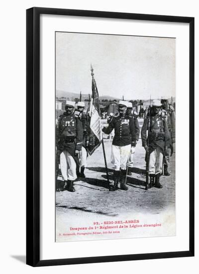 Flag of the 1st Regiment of the French Foreign Legion, Sidi Bel Abbes, Algeria, 1933-Boumendil-Framed Giclee Print