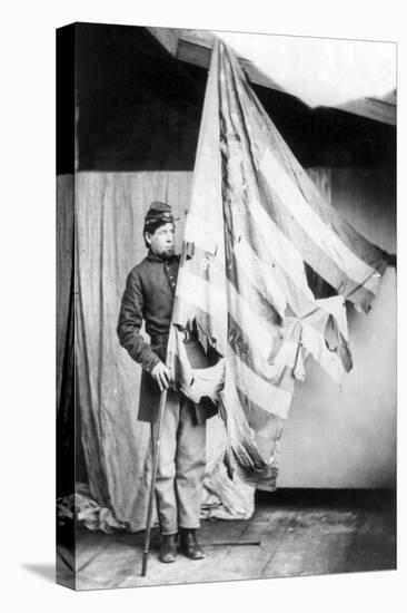 Flag of the 37th Pennsylvania Infantry, Civil War-Lantern Press-Stretched Canvas