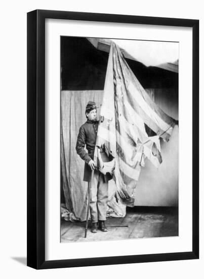 Flag of the 37th Pennsylvania Infantry, Civil War-Lantern Press-Framed Art Print