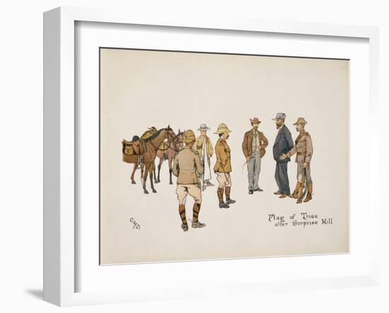 Flag of Truce after Surprise Hill, from 'The Leaguer of Ladysmith', 1900 (Colour Litho)-Captain Clive Dixon-Framed Giclee Print