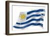 Flag of Uruguay in the Wind with a Texture-TINTIN75-Framed Art Print