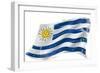 Flag of Uruguay in the Wind with a Texture-TINTIN75-Framed Art Print