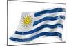 Flag of Uruguay in the Wind with a Texture-TINTIN75-Mounted Art Print