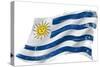 Flag of Uruguay in the Wind with a Texture-TINTIN75-Stretched Canvas