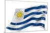 Flag of Uruguay in the Wind with a Texture-TINTIN75-Mounted Art Print