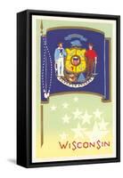 Flag of Wisconsin-null-Framed Stretched Canvas