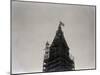 Flag on Top of Woolworth Bldg. Iron Fram-null-Mounted Photographic Print