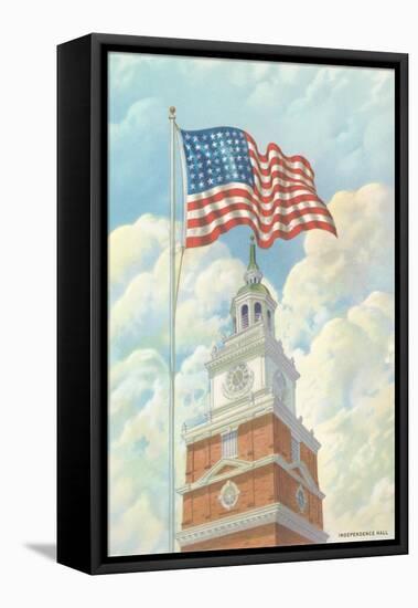 Flag over Indepence Hall, Philadelphia, Pennsylvania-null-Framed Stretched Canvas