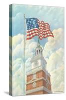 Flag over Indepence Hall, Philadelphia, Pennsylvania-null-Stretched Canvas