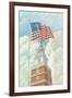 Flag over Indepence Hall, Philadelphia, Pennsylvania-null-Framed Art Print