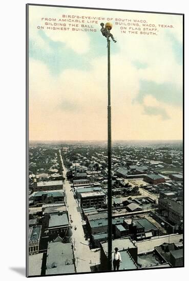 Flag Pole Gilder, South Waco-null-Mounted Art Print