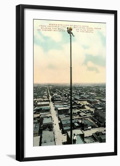 Flag Pole Gilder, South Waco-null-Framed Art Print