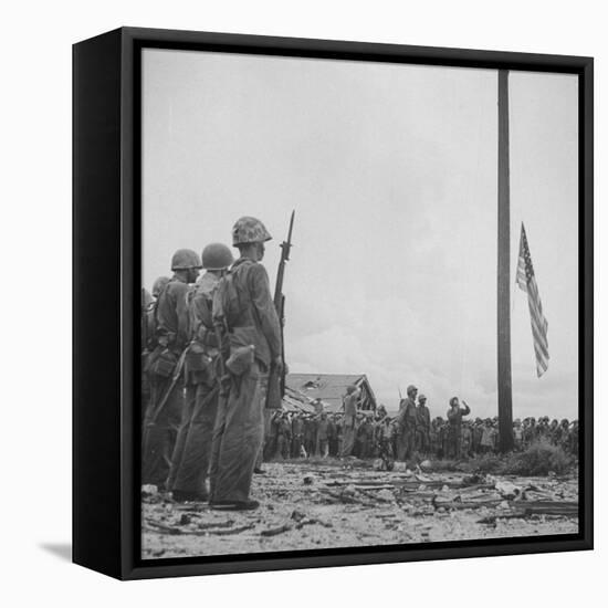 Flag Raising on Guam-null-Framed Stretched Canvas